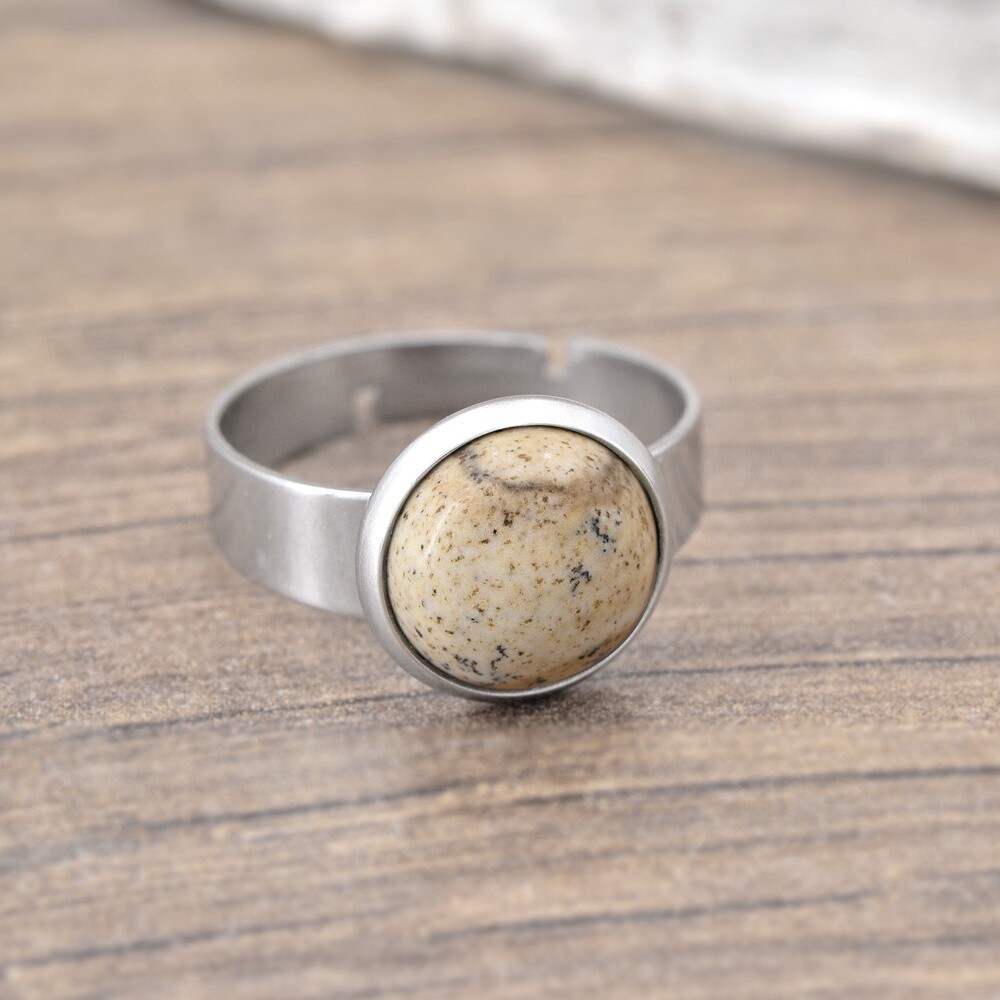 Bague réglable avec JASPE PAYSAGE