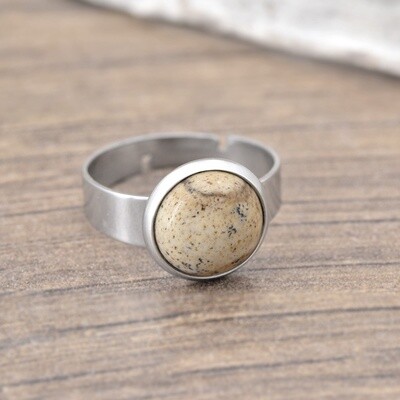 Bague réglable avec JASPE PAYSAGE