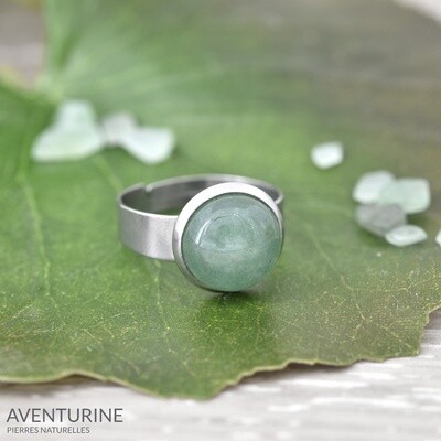 Bague réglable avec pierre d'AVENTURINE