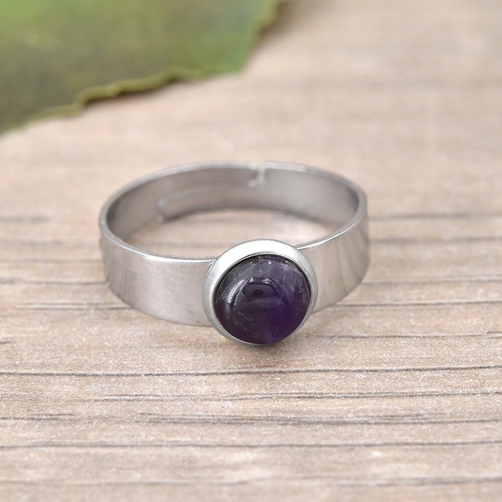 Bague réglable avec AMETHYSTE