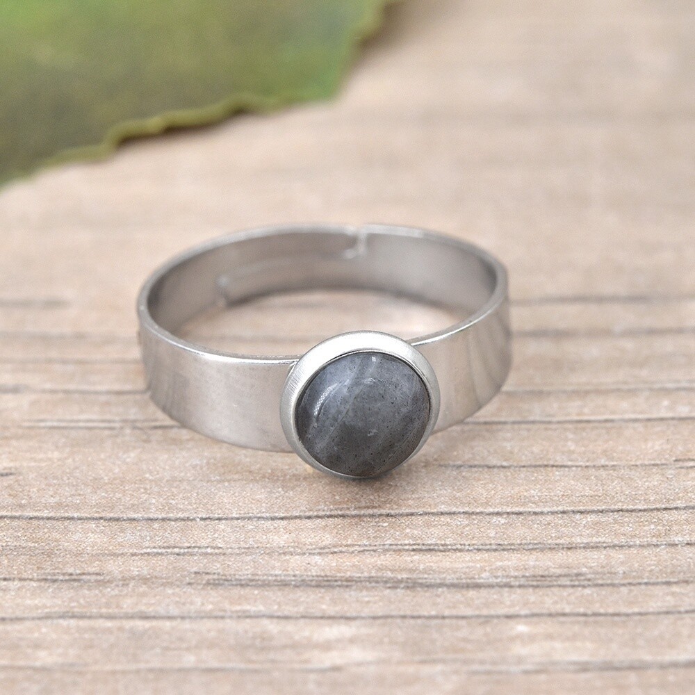 Bague réglable avec LABRADORITE