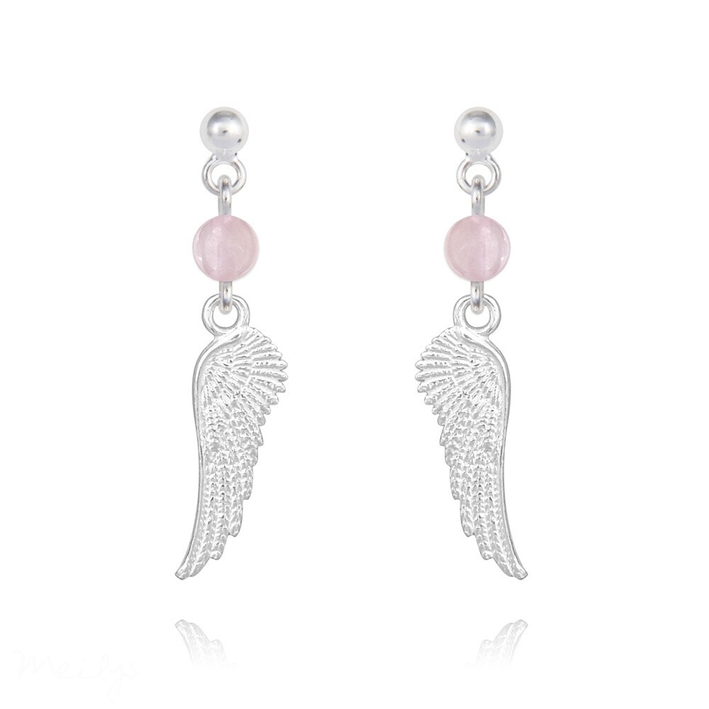 -Boucles d&#39;oreilles en argent et pierre naturelle-