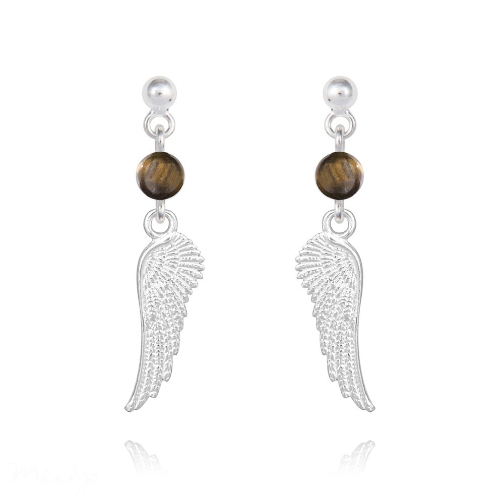 .Boucles d&#39;oreilles en argent et pierre naturelle
