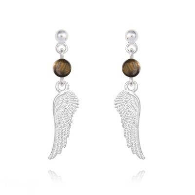 .Boucles d&#39;oreilles en argent et pierre naturelle