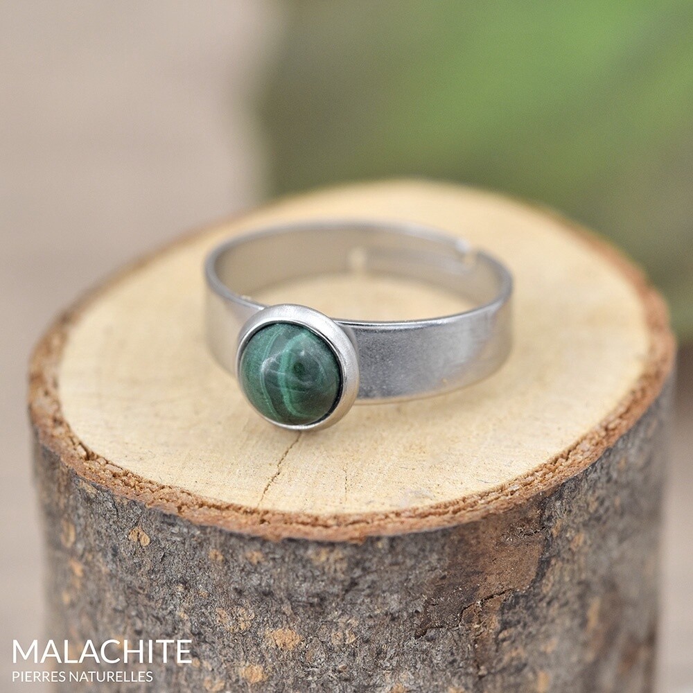 Bague réglable avec MALACHITE