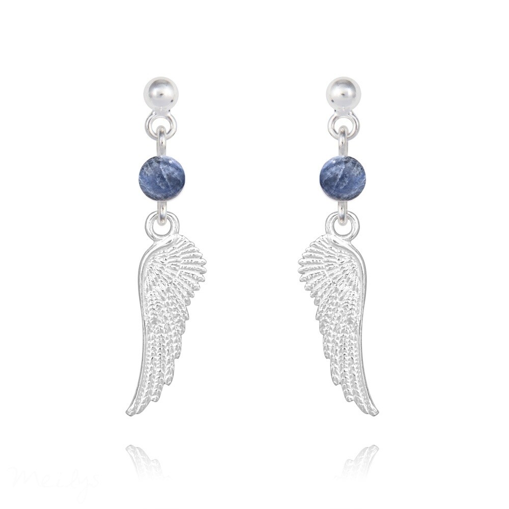 ~Boucles d&#39;oreilles en argent et pierre naturelle~