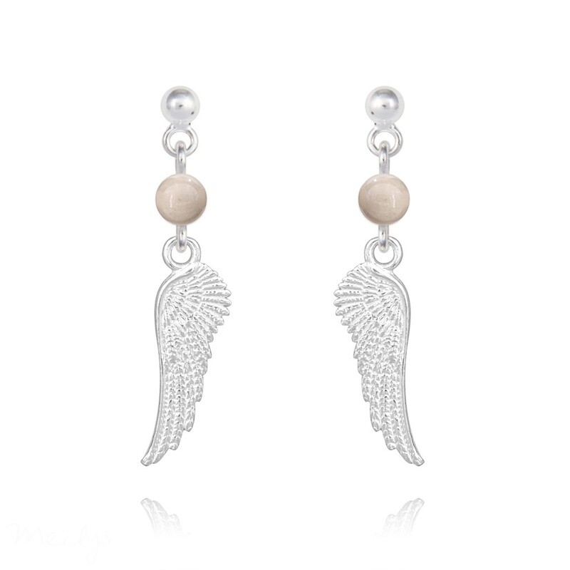 = Boucles d&#39;oreilles en argent et pierre naturelle =