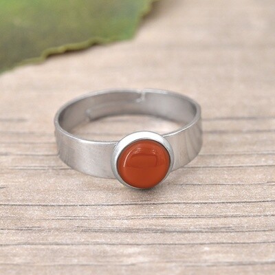 Bague réglable avec AGATE ROUGE