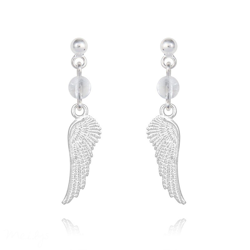 .  Boucles d&#39;oreilles en argent et pierre naturelle  .