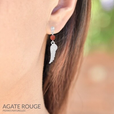 ,Boucles d'oreilles en argent et pierre naturelle