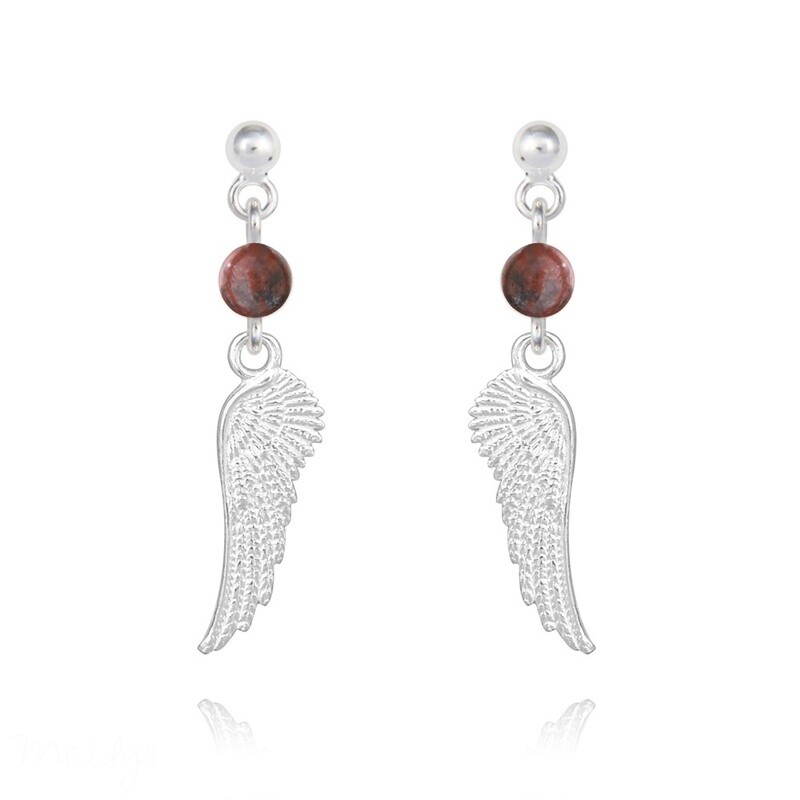 :Boucles d&#39;oreilles en argent et pierre neturelle