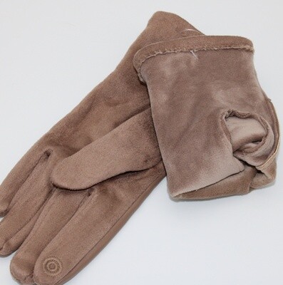 Gants en similicuir beige