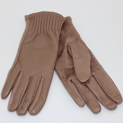Gants en similicuir beige