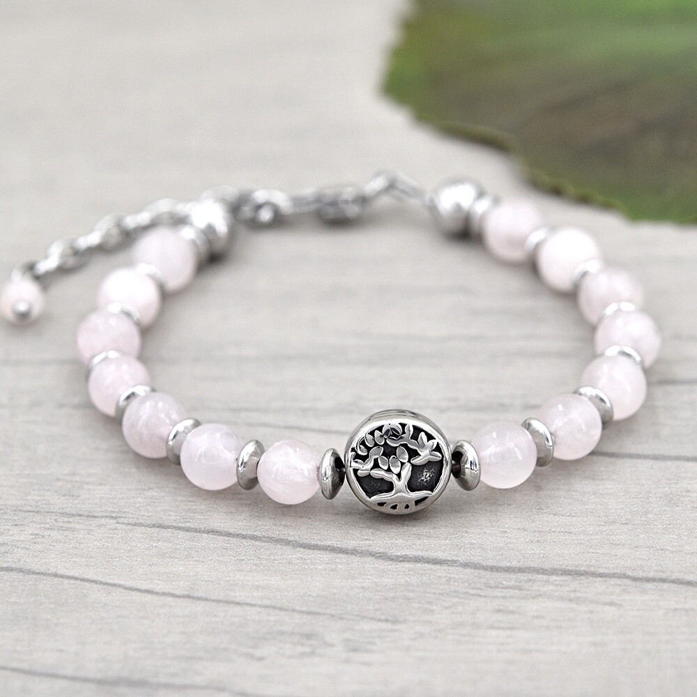 ~Bracelet en acier et pierres naturelles
