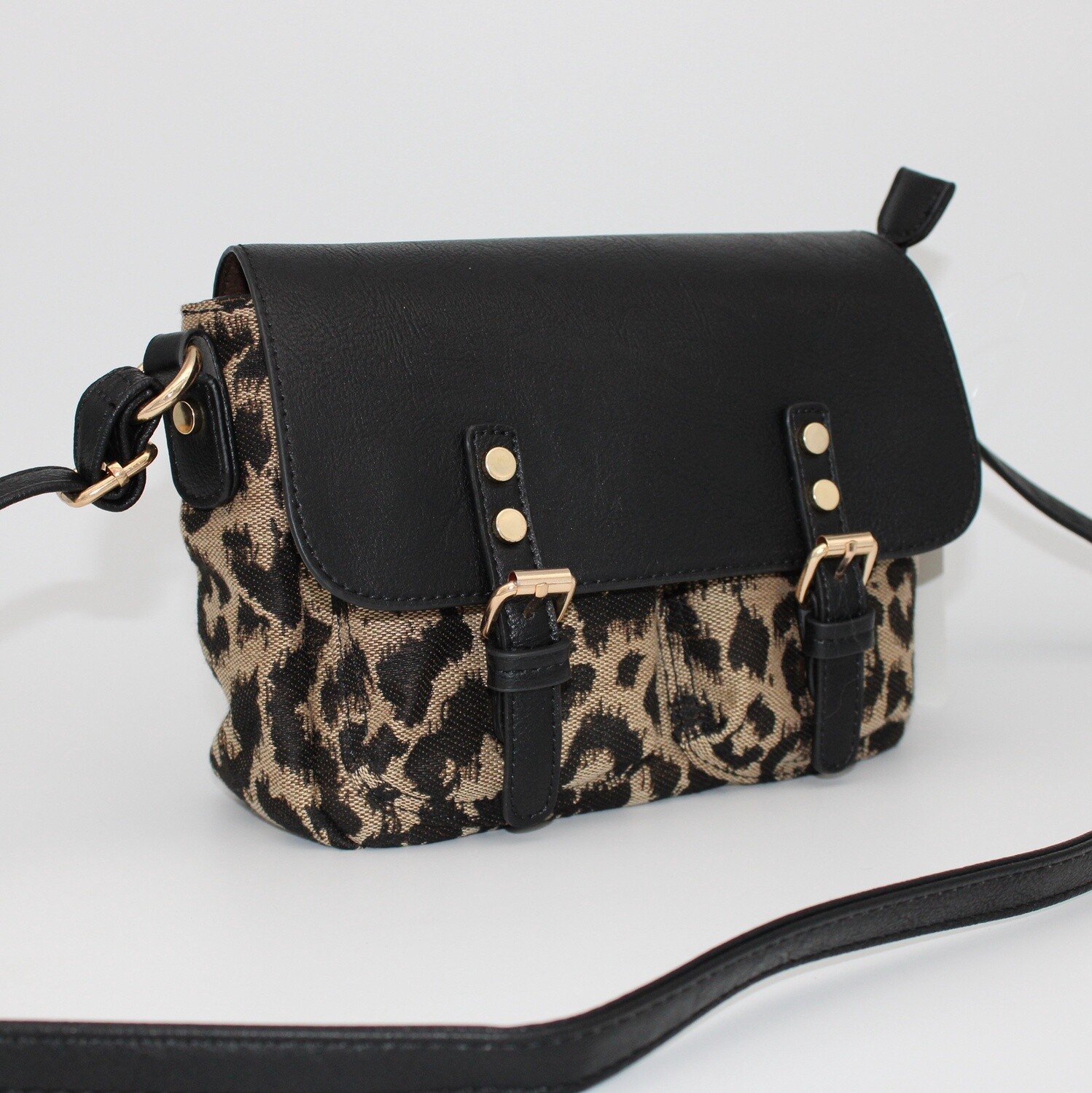 Sacs bandoulières léopard (grand format), Couleur: Noir
