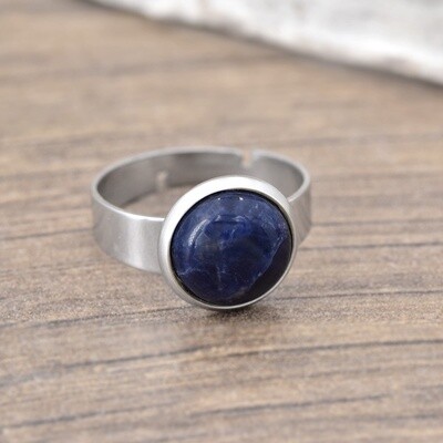 Bague réglable avec pierre de SODALITE