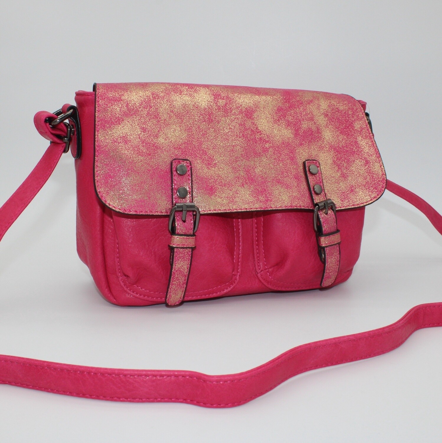 Sac bandoulière rose fuchsia (grand format)