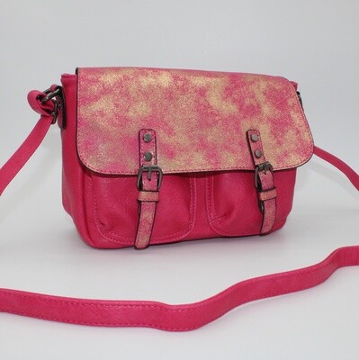 Sac bandoulière rose fuchsia (grand format)