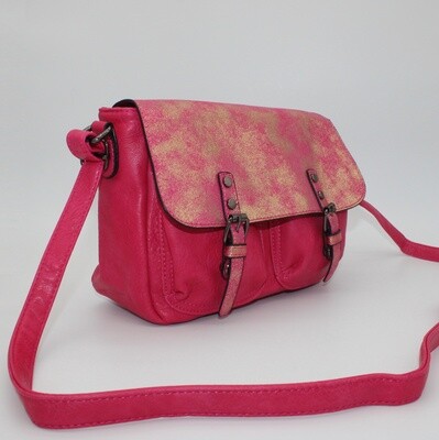 Sac bandoulière rose fuchsia (grand format)