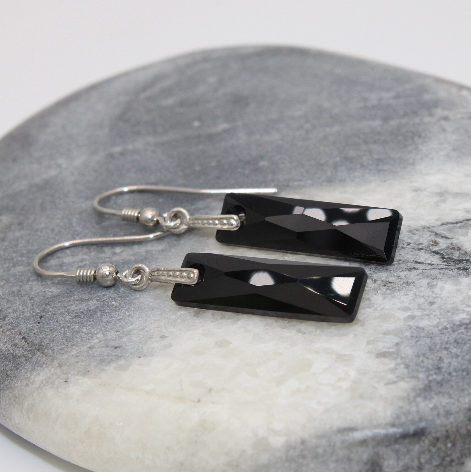Boucles d&#39;oreilles en argent et cristal