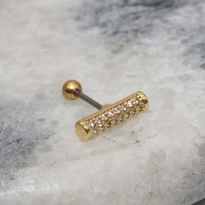 Piercing oreille plaqué or