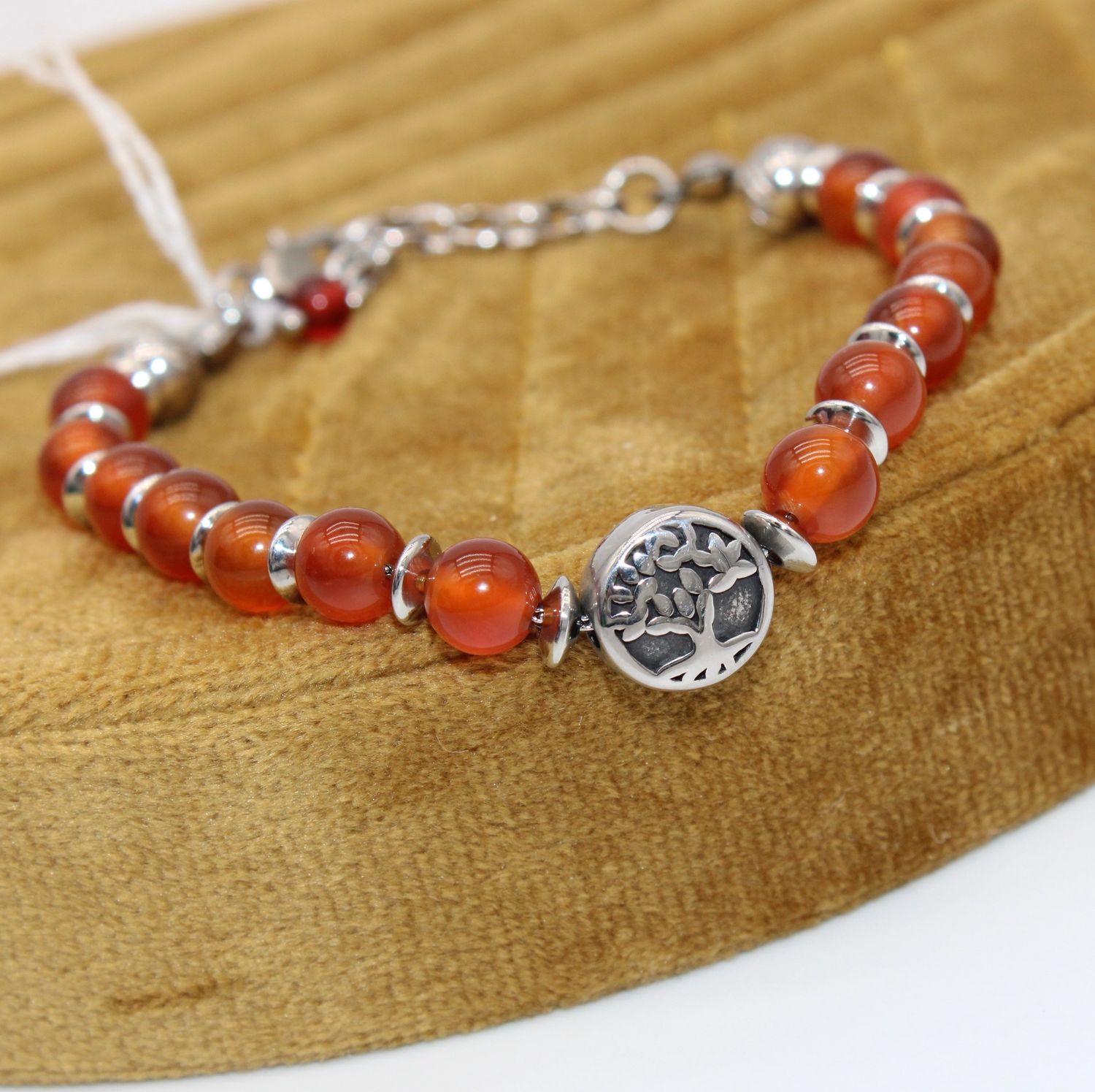 Bracelet en acier avec pierres naturelles ~