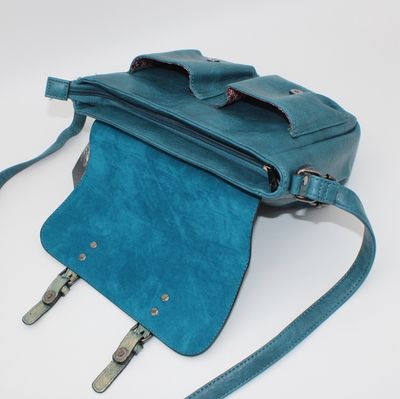 Sac bandoulière bleu pétrole (grand format)