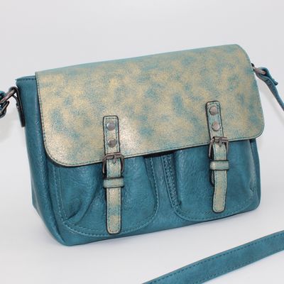 Sac bandoulière bleu pétrole (grand format)