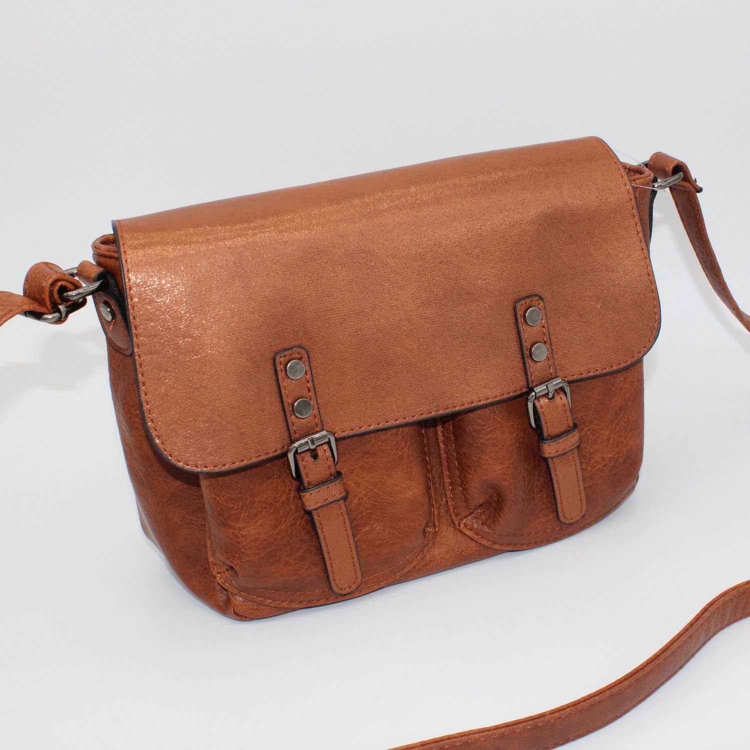 Sac bandoulière cognac (grand format)