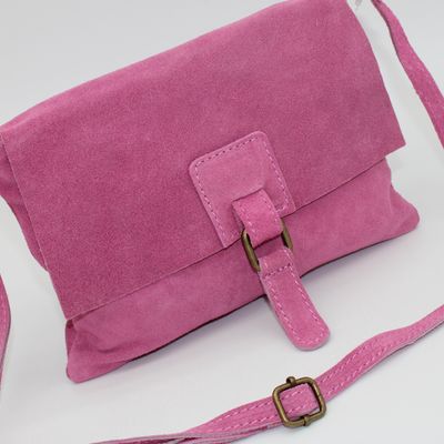 Sac bandoulière en cuir rose