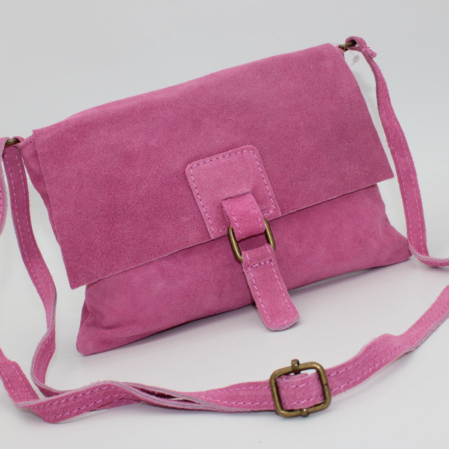 Sac bandoulière en cuir rose