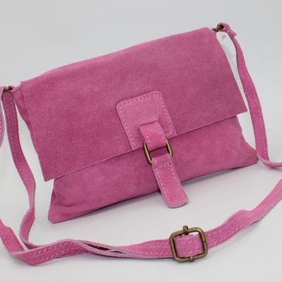 Sac bandoulière en cuir rose