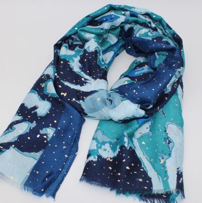 Foulard mi-saison à imprimés bleu