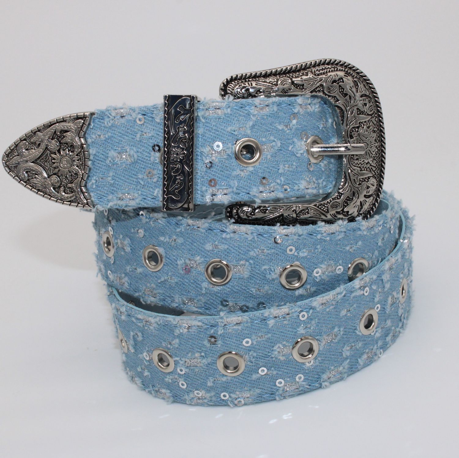 Ceinture en jeans avec sequins