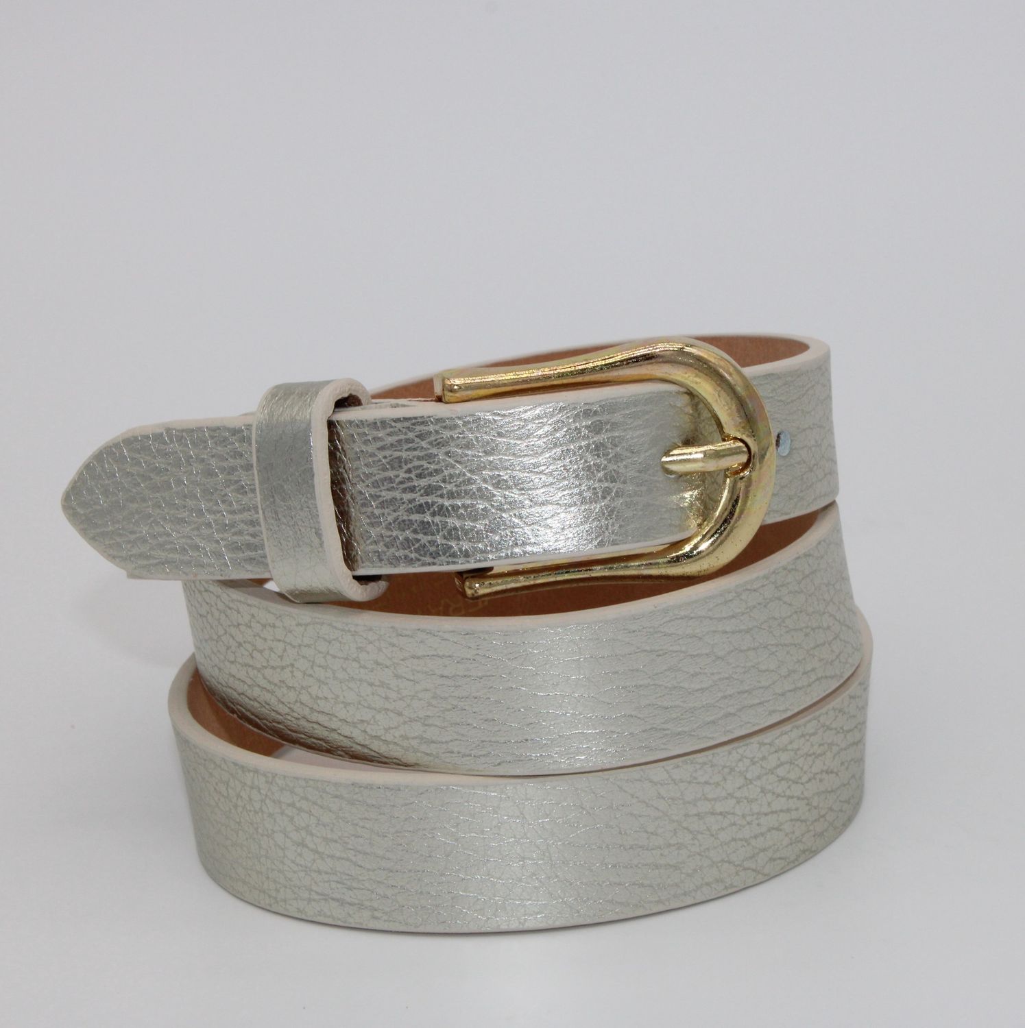Ceinture en cuir doré