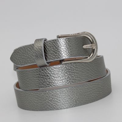 Ceinture en cuir métallisé