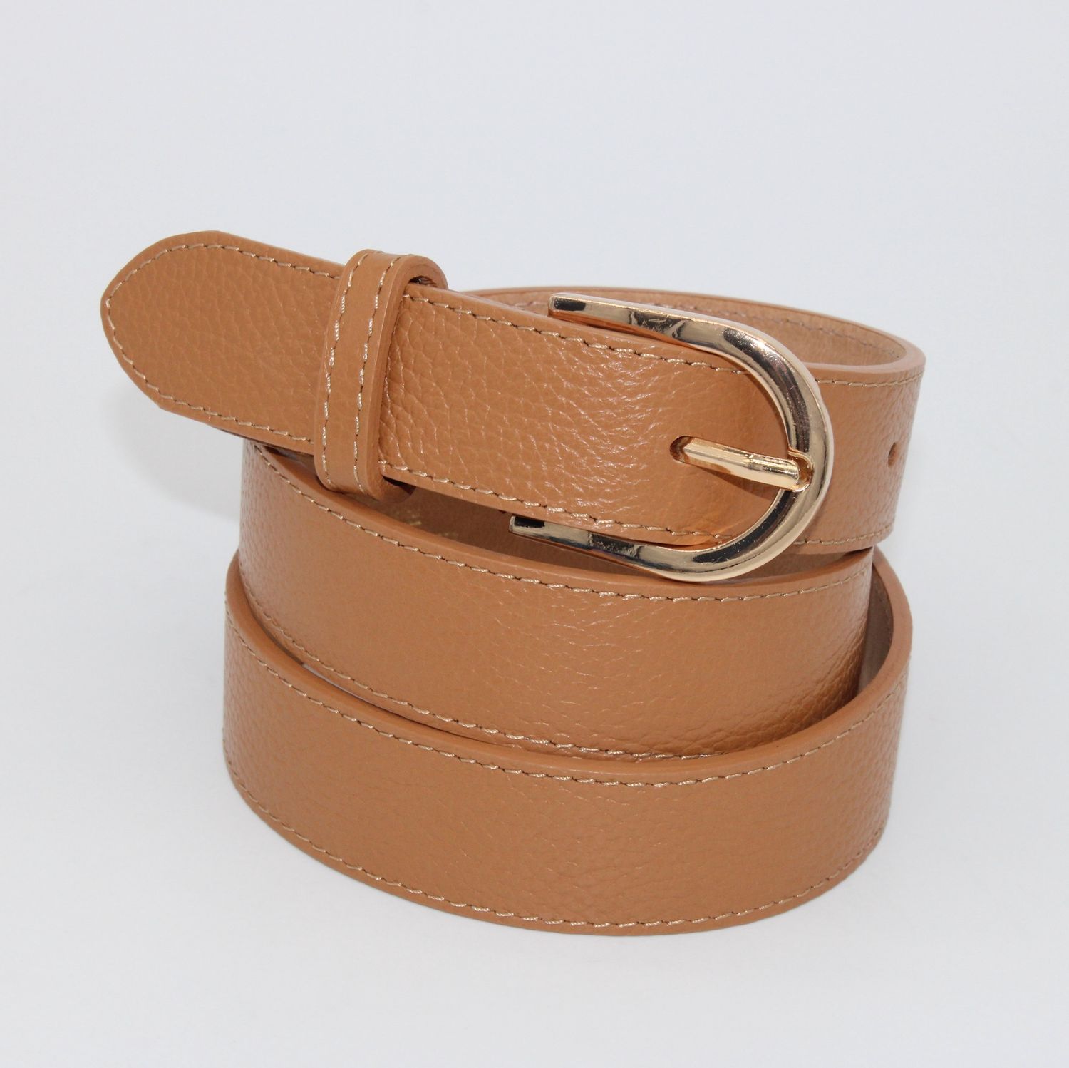 Ceinture en cuir camel
