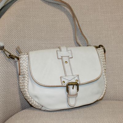 Sac bandoulière en cuir blanc