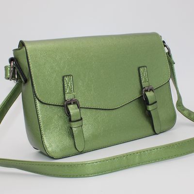 Sac bandoulière kaki métallisé