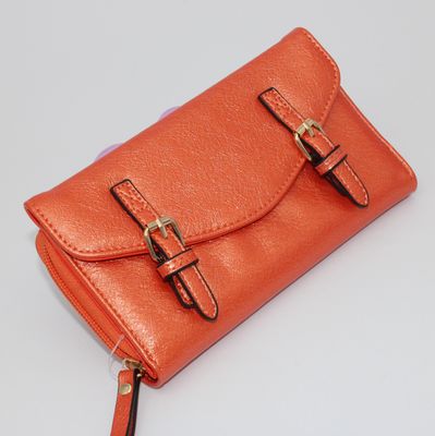 Portefeuille orange métallisé