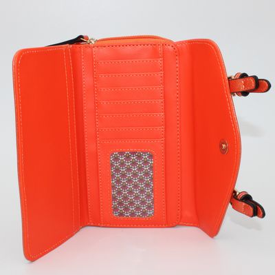 Portefeuille orange métallisé