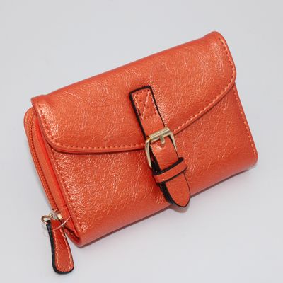 Petit portefeuille orange métallisé