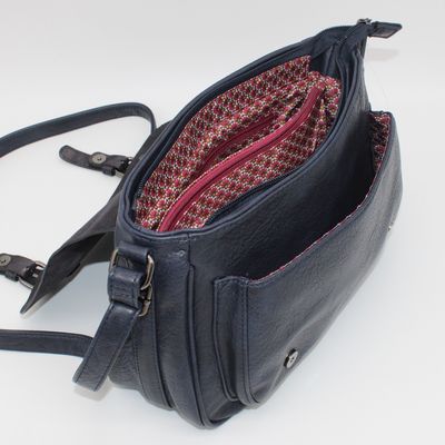 Sac bandoulière bleu marine (maxi format)