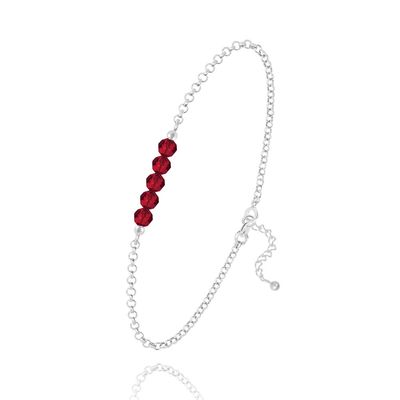 Bracelet en argent et cristaux rouge