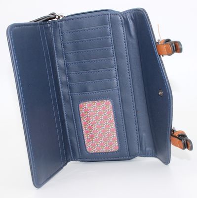 Portefeuille bleu marine à paillettes