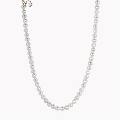 Collier en acier doré et perles