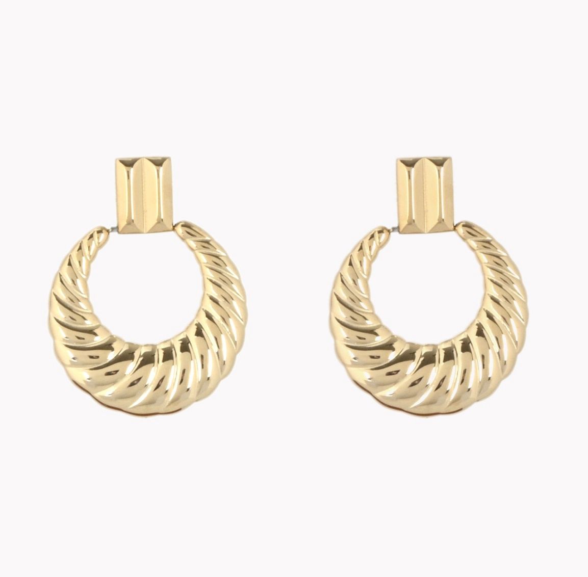 Boucles d&#39;oreilles texturées doré