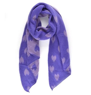 Echarpe épaisse avec cœur violets