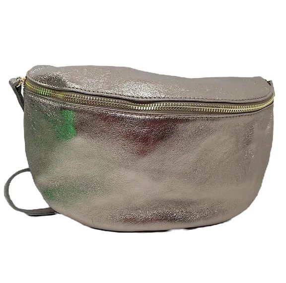 Grand sac bandoulière en cuir bronze