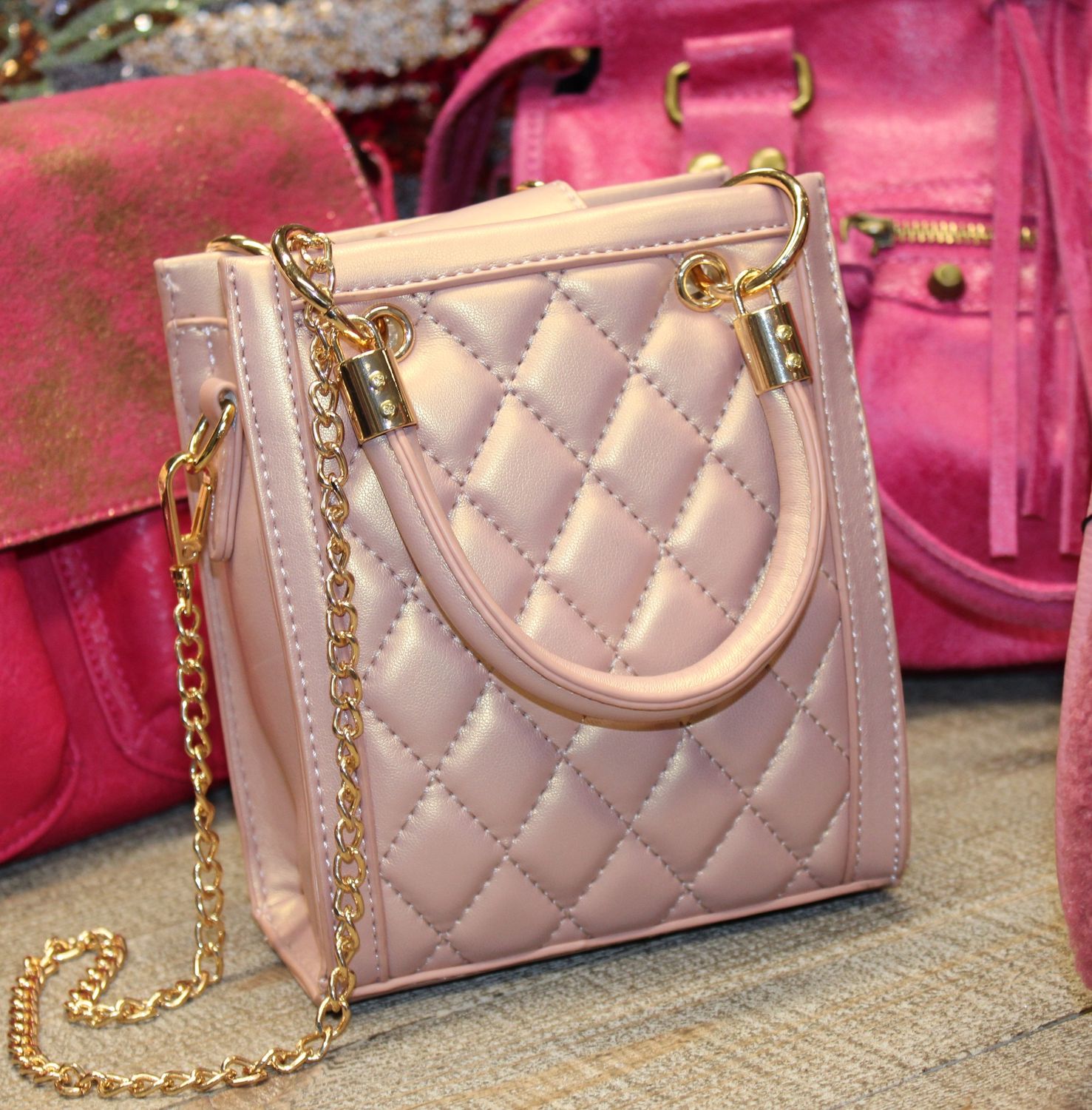 Mini sac à main champagne